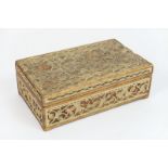 Prisoner of War, pine and cork fretwork wooden box, early 19th Century,