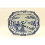 Chinese blue and white export meat plate, Qing Dynasty, 18th Century,