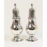 Pair of silver sugar castors, probably Low Countries, late 18th Century or early 19th Century,