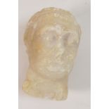 Roman carved marble head of an emperor, probably Otho or Vitellius, thought to be circa 69 A.D., 8.