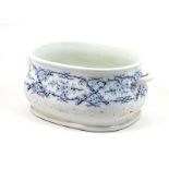 Victorian blue and white printware footbath,