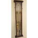 Admiral Fitzroy barometer, late 19th Century, mahogany case, 96cm x 23.