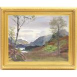 Frank Owen Salisbury (1874-1962), Glen Affric, oil on board, signed with a monogram, dated 1902,