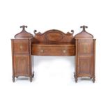 George IV mahogany twin pedestal sideboard, circa 1825,