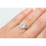Fine diamond solitaire ring, the certificated brilliant cut stone weighing approx. 3.
