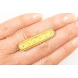 Victorian 15ct gold bar brooch, Birmingham 1891,