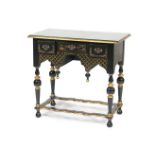 Attractive black japanned side table,