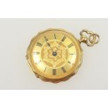 Victorian lady's 18ct gold fob watch, circa 1890,