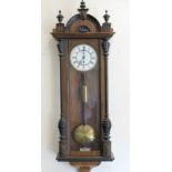 Victorian walnut Vienna regulator wall clock,