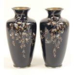 Pair of Japanese cloisonne vases, late Meiji (1868-1912),