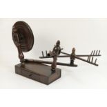 19th Century mahogany and oak wool winder,