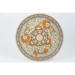 Charlotte Rhead charger by Crown Ducal, decorated in the Ankara pattern, no.