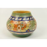 Charlotte Rhead vase by Crown Ducal, in the Byzantine pattern, squat baluster form,