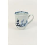 Richard Chaffers (Liverpool) blue and white coffee cup, circa 1760-65,