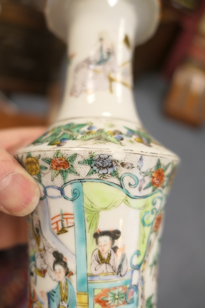 Cantonese famille rose vase, - Image 8 of 10