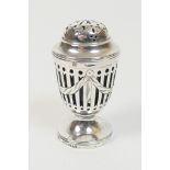 George III silver pepper pot, by Digby Scott and Benjamin Smith, London 1802, with pierced,