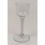 George III opaque twist wine glass, circa 1770,