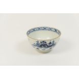 Lowestoft blue and white printed tea bowl, in the cannonball pattern, circa 1780, 7.