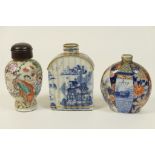 Chinese famille rose tea caddy, Qianlong (1736-95), ovoid form decorated with figures in colours,