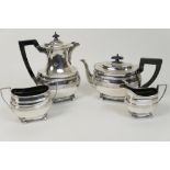 George V silver four piece tea service, Sheffield 1928-9,