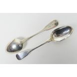 Pair of George III silver fiddle pattern tablespoons, by Reid & Sons, Newcastle 1828,