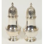 Matched pair of modern silver sugar castors, London 1973/5,