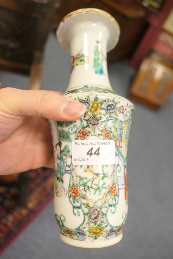 Cantonese famille rose vase, - Image 7 of 10