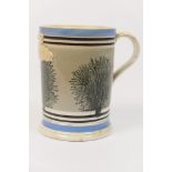 Victorian mocha pint tankard, traditionally decorated and with applied Imperial Standard mark,