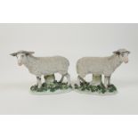 Pair of Samson porcelain figures of sheep, circa 1900, both having gilt anchor mark,