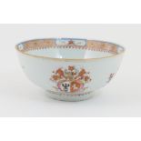 Chinese armorial bowl, Qianlong (1735-96), decorated in Imari colours,