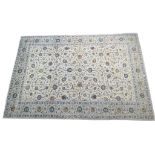 Kashan ivory ground woollen carpet,
