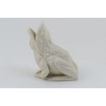 Belleek (First Period) porcelain frog spoon warmer, circa 1863-91,