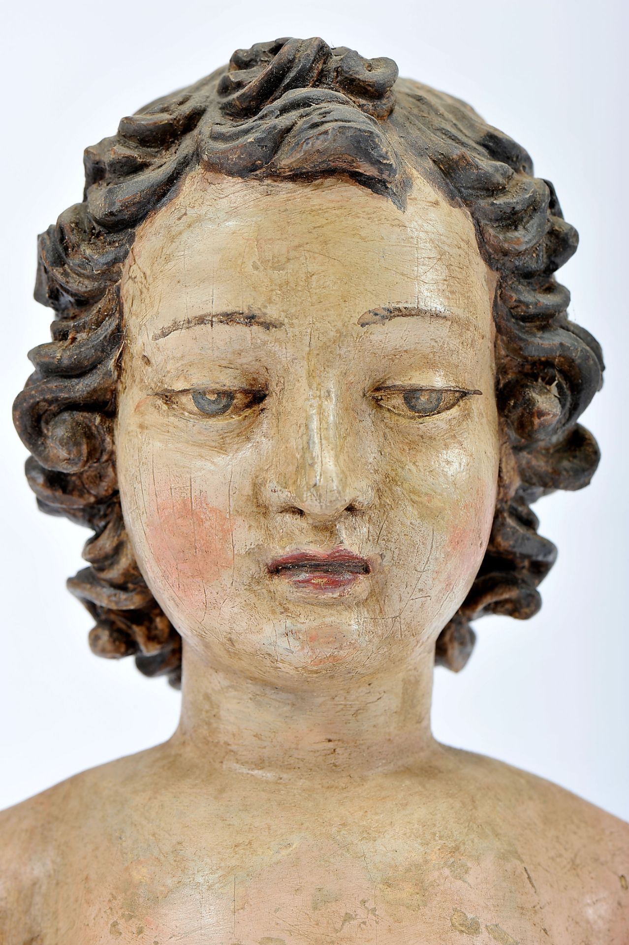 The Child Jesus, Malines, polychrome wooden sculpture, Flemish, 16th C., restoration and faults on - Bild 2 aus 3