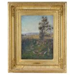 JOSÉ JÚLIO DE SOUSA PINTO - 1856-1939, Landscape with Ducks, oil on canvas, relined, small