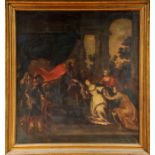 Esther before Ahasuerus, oil on canvas, Italian school, 18th/19th C., small restorations, faults