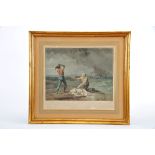 "Paul et Virginie", a set of six hand coloured aquatints, French, two of them with slight acidity