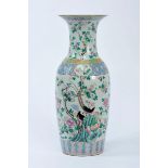 A Large Vase, Chinese export porcelain, polychrome decoration " Landscape with phoenix, birds and