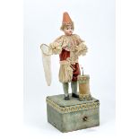 Automaton "Butterfly hunter", polychrome biscuit head and arms, papier mache body, natural hair,