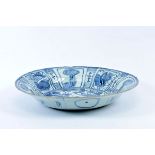 A Large Dish, chinese export kraak porcelain, blue deocoration "Birds and flowers", Wanli period (