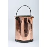 A Pot, copper, iron handle, Portuguese, 19th C., Dim. - 46,5 x 42 cm