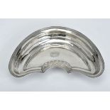 A Shaving Basin, 833/1000 silver, rim with decoration en relief, engraved decoration with monogram