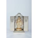 Saint Anthony with the Child Jesus, gilt ivory sculpture, Indo-Portuguese, 18th C., 833/1000