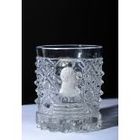 A Glass, Vista Alegre Factory cut crystal, kaolin cameo "Bust of the 1st Duke of Palmela ",