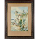 Landscape with House, watercolour on paper, Spanish School, 19th/20th C., signed E. MARIN - probably