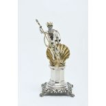 A Toothpick Holder "Neptune", 833/1000 silver, Portuguese, Oporto assay mark (1843-1853), Caetano