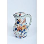 A Covered Milk Jug, Chinese export porcelain, gadrooned «Imari» decoration "Flowers", Kangxi