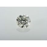 A Diamond, brilliant cut with the approximate weight of 3.50 ct. (9.92~9.85x5.78 mm), N colour