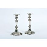 A Pair of Candlesticks, D. José I, King of Portugal (1750-1777), 833/1000 silver, decoration en