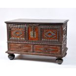 A Large Chest with two Drawers, Brazilian mahogany, Brazilian rosewood strips and friezes en