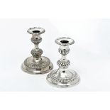 A Pair of Candlesticks, D. Maria I, Queen of Portugal (1777-1816), 833/1000 silver, gadrooned